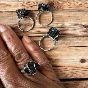 Black Tourmaline Wire Wrapped Ring